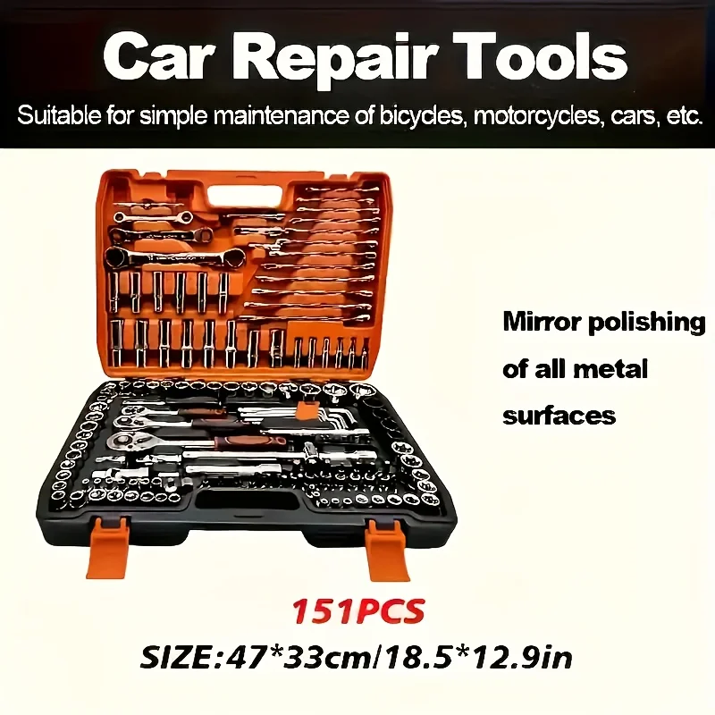 46-Piece High-QualityRatchet Torque Wrench Set with Multi-Bit Screwdriver Portable All-in-One Automotive Bike & MotorcycleTool