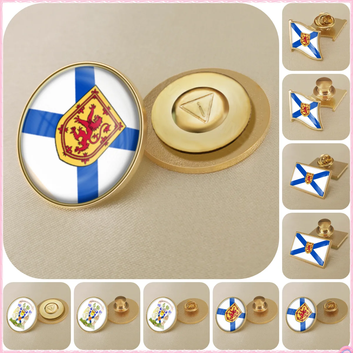 Nova Scotia of Canada Flag National Emblem Brooches Badges Lapel Pins