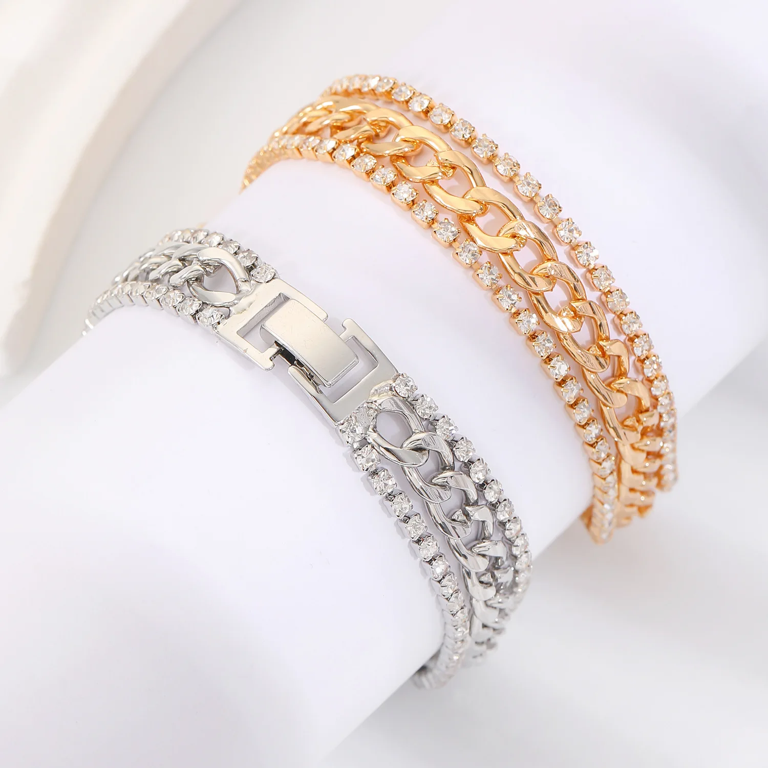silver bracelet chain For Men Punk Curb Cuban Link Chain Bracelets Hiphop Trendy Wrist Jewelry Gift