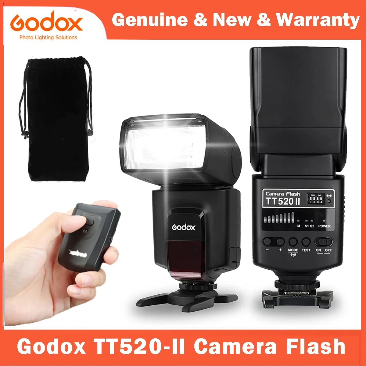 

Godox Wireless Camera Flash Speedlite Thinklite TT520II with Build-in 433MHz Signal for Canon Nikon Pentax Fujifilm Olympus DSLR