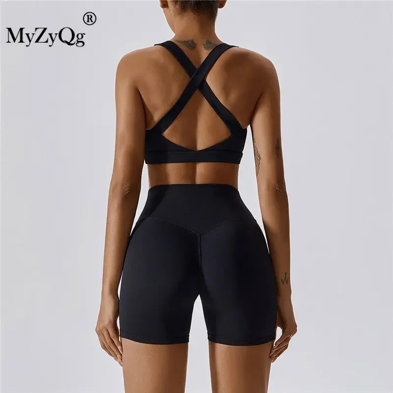 MyZyQg Women Outdoor Sports Yoga Bra Leggings Pant Suit Shockproof High Waist Two-Piece Set Fitness Workout Outfit Tight Suit