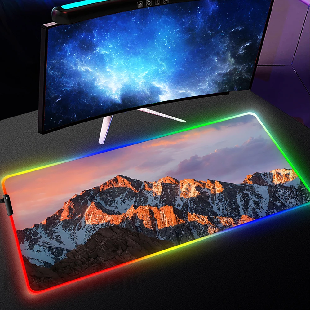 

Коврик для мыши Sea Wvaes RGB, игровой светящийся коврик для мыши, большой Настольный коврик, USB