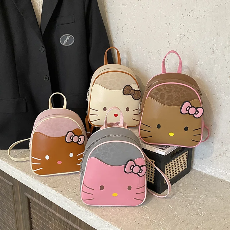 

Новый мини-рюкзак Hello Kitty, 3D-рюкзак с мультяшным рисунком, милый школьный рюкзак для детского сада, модный тренд, роскошный школьный рюкзак из искусственной кожи для девочек, высокое качество