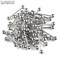 20Pcs/Lot Stainless Steel Tongue Ear Rings Bars Barbell For Woman Man Unisex Body Piercing Jewelry Wholesale