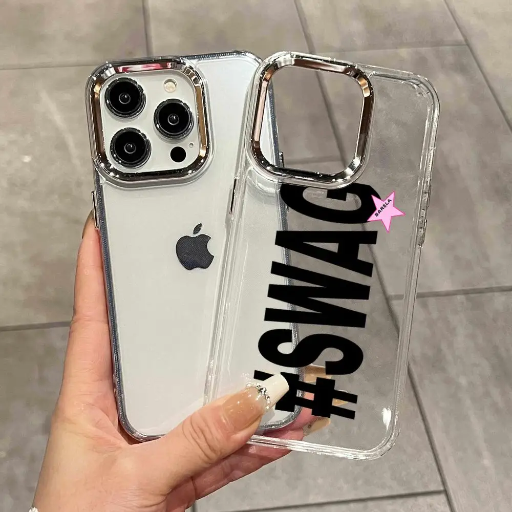 

Clmj Korean SWAG Phone Case for Xiaomi Mi 15 14T 14 12T 11T 11 Lite Poco M7 X7 X6 F5 F6 X5 X4 GT Pro 4G 5G Transparent Soft