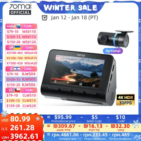 4K Dash Cam A800S with GPS 70mai