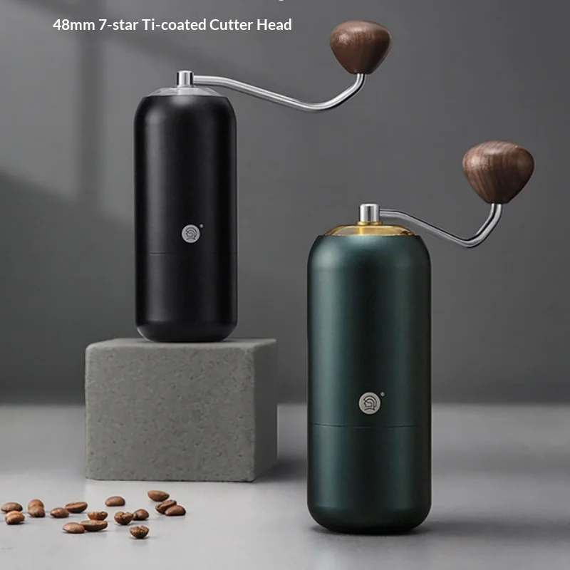 Hero Z7 Manual Coffee Grinder 48mm 7 Star Titanium Plated Burr Stainless Steel Portable Coffee Bean Grinder For Home Brewing