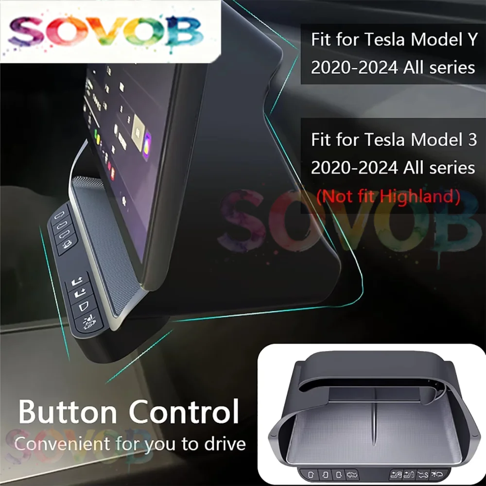 For Tesla Tesla Model 3/Y 2021-2023 Car Smart Button Storage Box Center Console Central Screen Dashboard Center Display