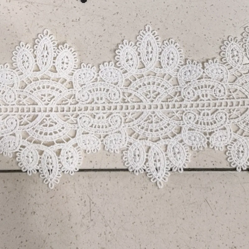 Milk silk Lace accessories Guipure Lace Fabric DTM 8cm Wide Embroidered Lace DIY Sewing Lace Embroidered Fabric