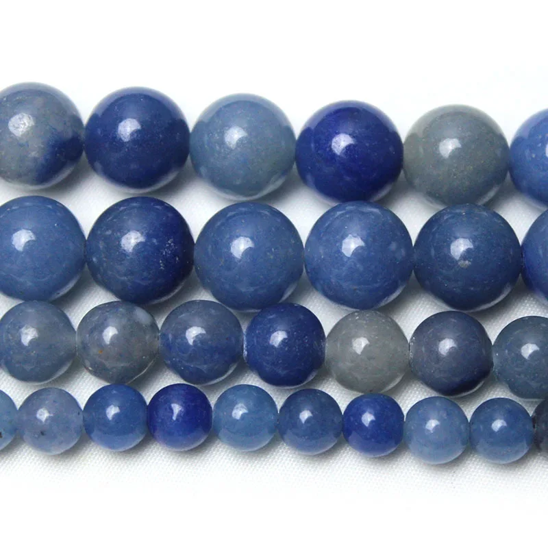 Natural Stone Blue Aventurine Jades Dumortierite  Beads For Jewelry Making DIY Material 4/ 6/8/10/12mm Strand 15\'\' Wholesale