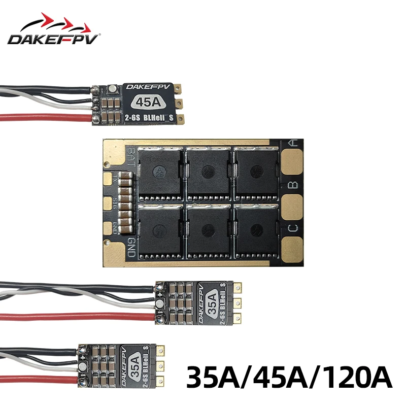 DAKEFPV 35A 45A BLHeli_S BLS 2-6S ESC and 12S 120A ESC Mini Electronic Speed Controller &PDB for FPV Racing Drone