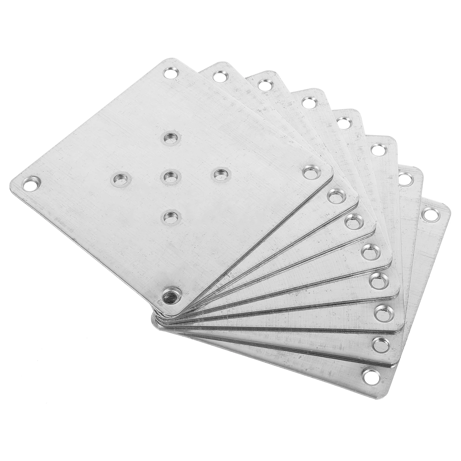 

8pcs Furniture Leg Mounting Plates Thick Zinc Coated 10x10x1 5mm 5 Hole Design Stable Table Repair Hardware Sheets