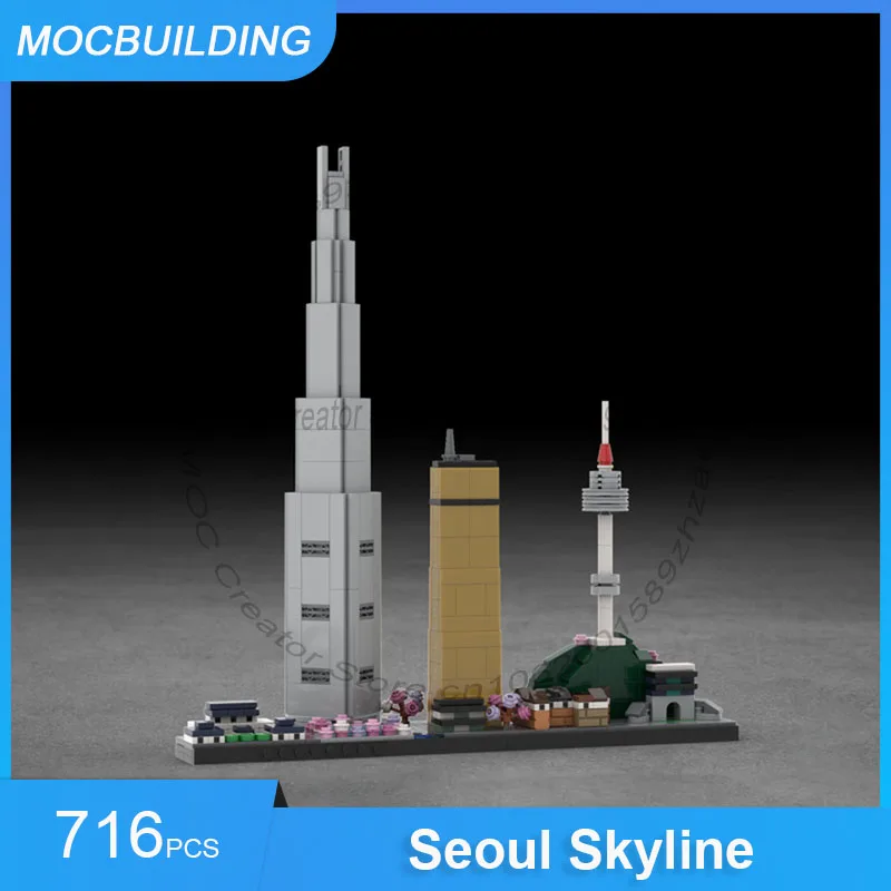 MOC اللبنات سيول أفق العمارة عرض نموذج لتقوم بها بنفسك تجميع الطوب الإبداعية التعليمية عيد الميلاد اللعب الهدايا 716 قطعة #1