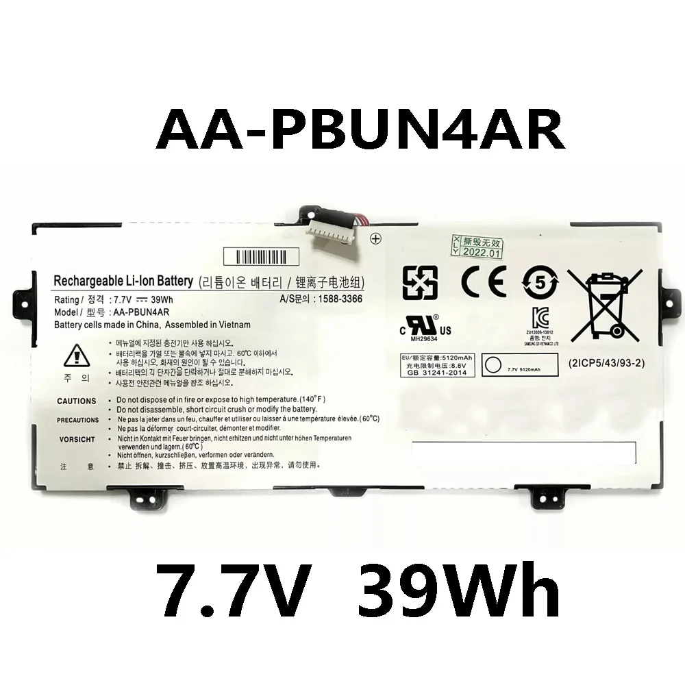 

AA-PBUN4AR 7,7 В 39 Втч Аккумулятор для ноутбука Samsung 9 NP940X3L 900X5L NP900X5L 940X3L-K02 900X5L-K02 series