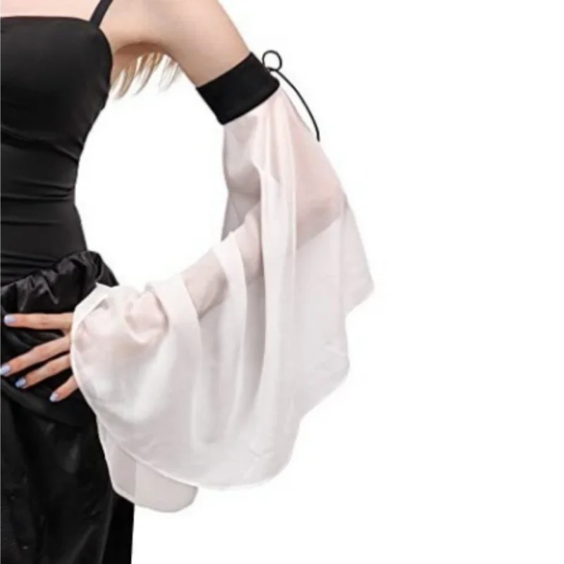 1 زوج النساء واقية من الشمس طويلة الأكمام انفصال الزخرفية بسيطة تول شير مدفئات للذراع لحفل الزفاف أو ارتداء اليومي اكسسوارات