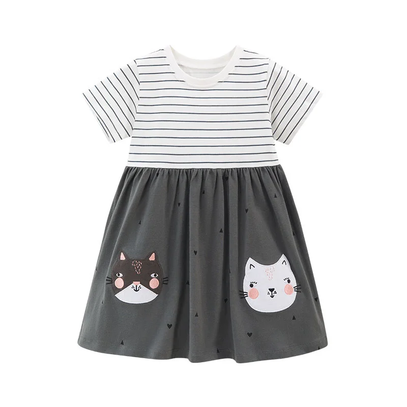 

Zeebread New Arrival 2-7T Animals Embroidery Girls Dresses For Summer Princess O neck Clothing Kids Dresses Clothes