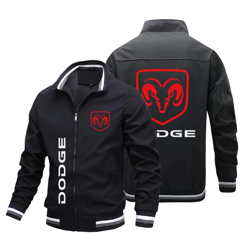 2024 Frühling Herbst neue Männer Jacke Dodge Auto Logo Print Jacke Herren Bomber Anzug lässig Outdoor Sport Mode Reiß verschluss Jacke Mantel