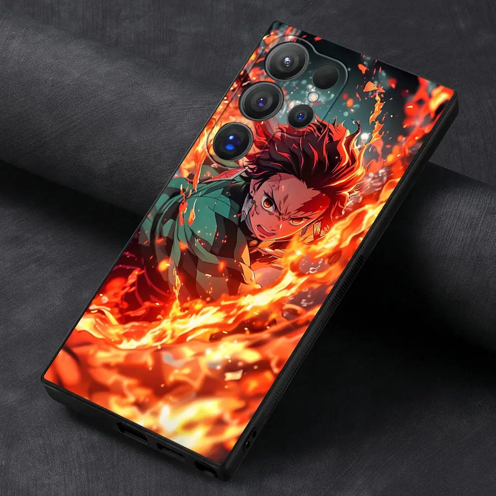 Demon Slayer Kimetsu no Yaiba Phone Case For Samsung Galaxy S25 S24 Ultra S23 S22 S21 S20 Plus Fe S10 S25 S24 Ultra Black Cover