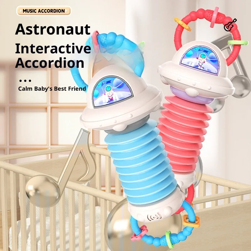 Baby-Simulations-Akkordeon-Instrument, Montessori-Kinderspielzeug, beruhigende frühpädagogische Handgeige Geige für Kleinkinder