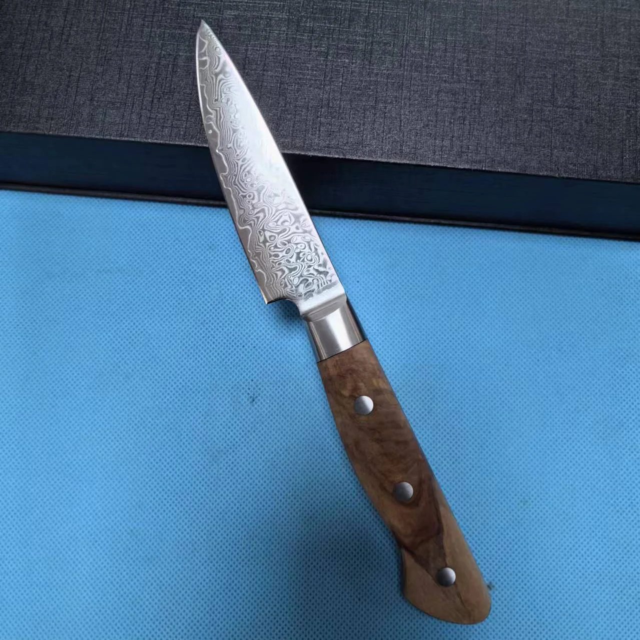 3.5 Inch Paring Knife Olive Wood Handle 67 Layer Damascus 10Cr15MoV Steel Blade Sharp Cleaver Boning Kitchen Knife Cooking Tools