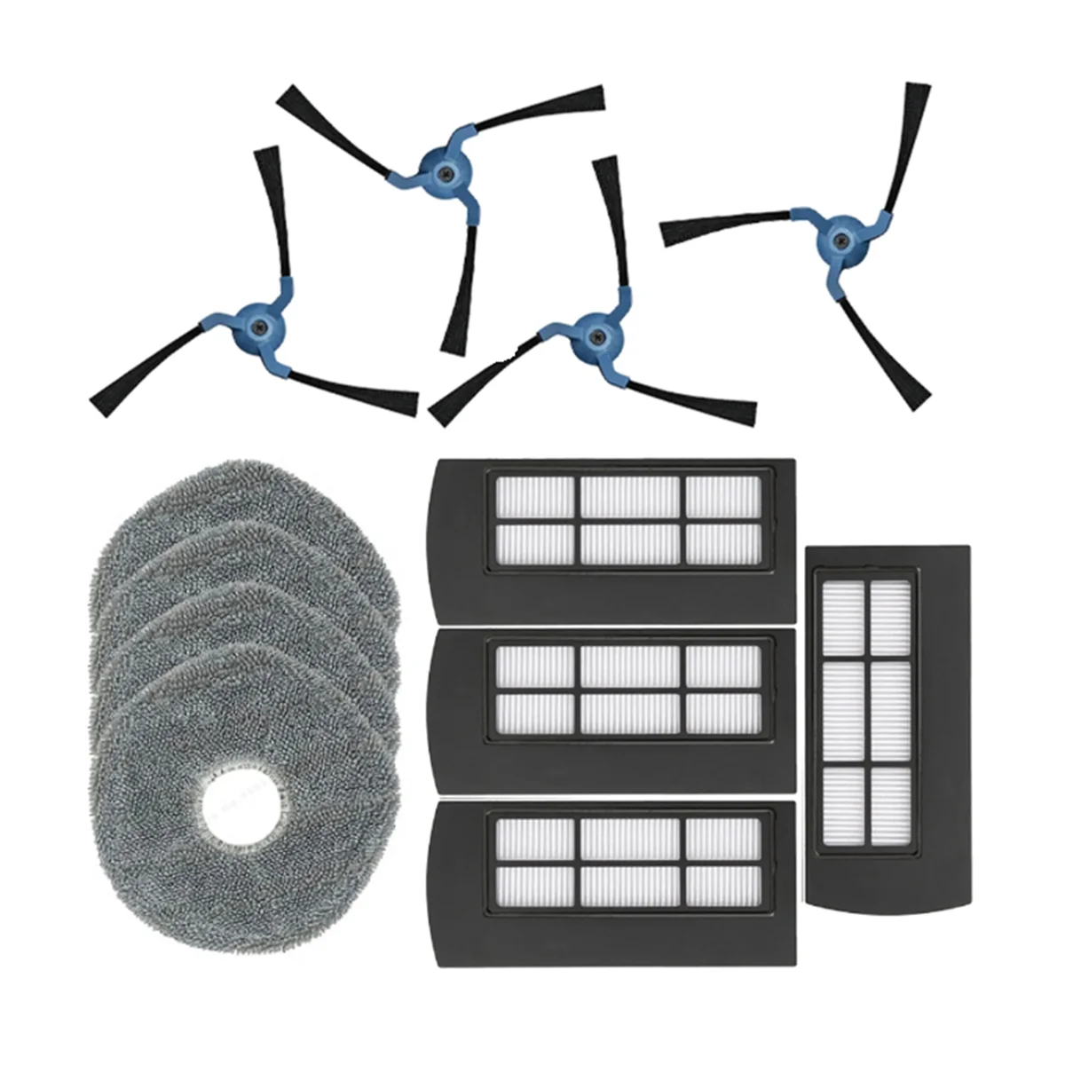 อะไหล่เปลี่ยนได้สำหรับหุ่นยนต์ eufy X9 Pro อะไหล่เครื่องดูดฝุ่นซักได้แปรงถูพื้นอะไหล่เครื่องดูดฝุ่นด้านข้าง12ชิ้น