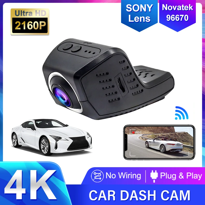 

4K HD 2160P Car universal DVR wifi Dash Camera Video Recorder camera Front and Rear 24H Parking HD Night Vision high quality
