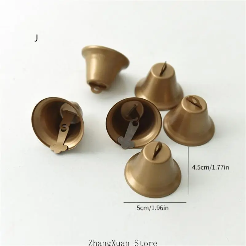 Antike Metallglocken zum Aufhängen, 6er-Set für Weihnachtsbaumkranz, 3 x – Detail 8