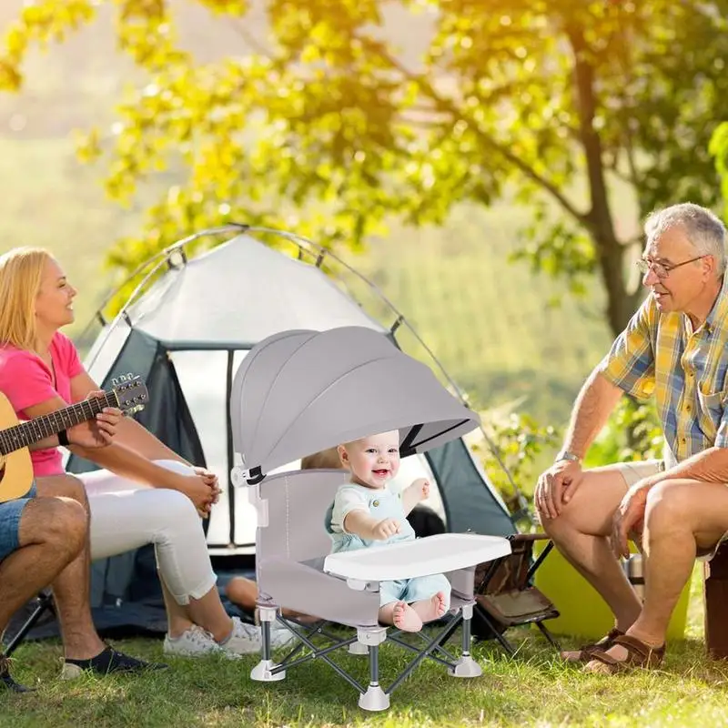Travel Booster High Chair Portable High Chair for Travel Fabric Material Folding Booster Seat for Family Meals Outdoor Picnics