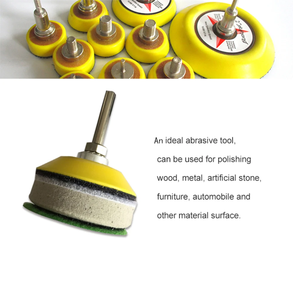 Almohadilla de respaldo de lijado de 75mm y 3 pulgadas, gancho y bucle con vástago de 6mm para pulir y moler, accesorios de herramientas eléctricas abrasivas