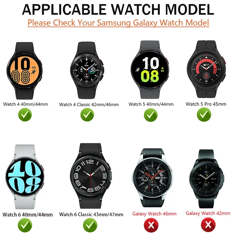 ไม่มีช่องว่างสายนาฬิกาสำหรับ Samsung Galaxy WATCH 6 5 4 40มม. 44มม. นาฬิกา Galaxy Watch CLASSIC Watch 5 Pro อะแดปเตอร์กำไลปลายโค้ง