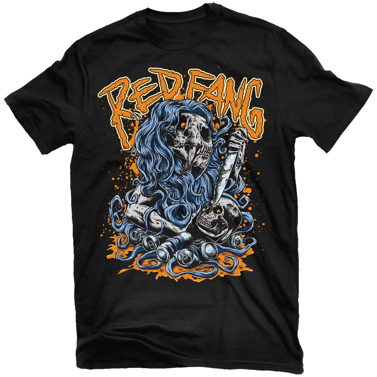 Red Fang Sabertooth Band T-Shirt, 100 % Baumwolle, Grafik-T-Shirt für Herren und Damen, Sommer-Streetwear-Top