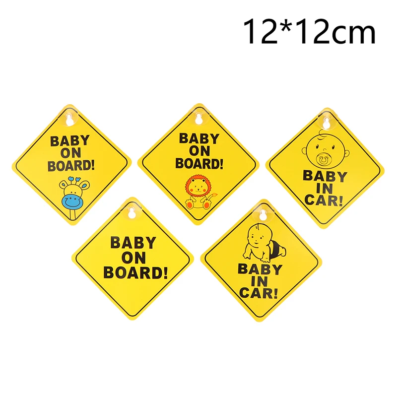 Hot sale 1PC Baby On Board Sign with Suction Cup Car Window Yellow REFLECTIVE Warning Sign Safe Driving Accesorios