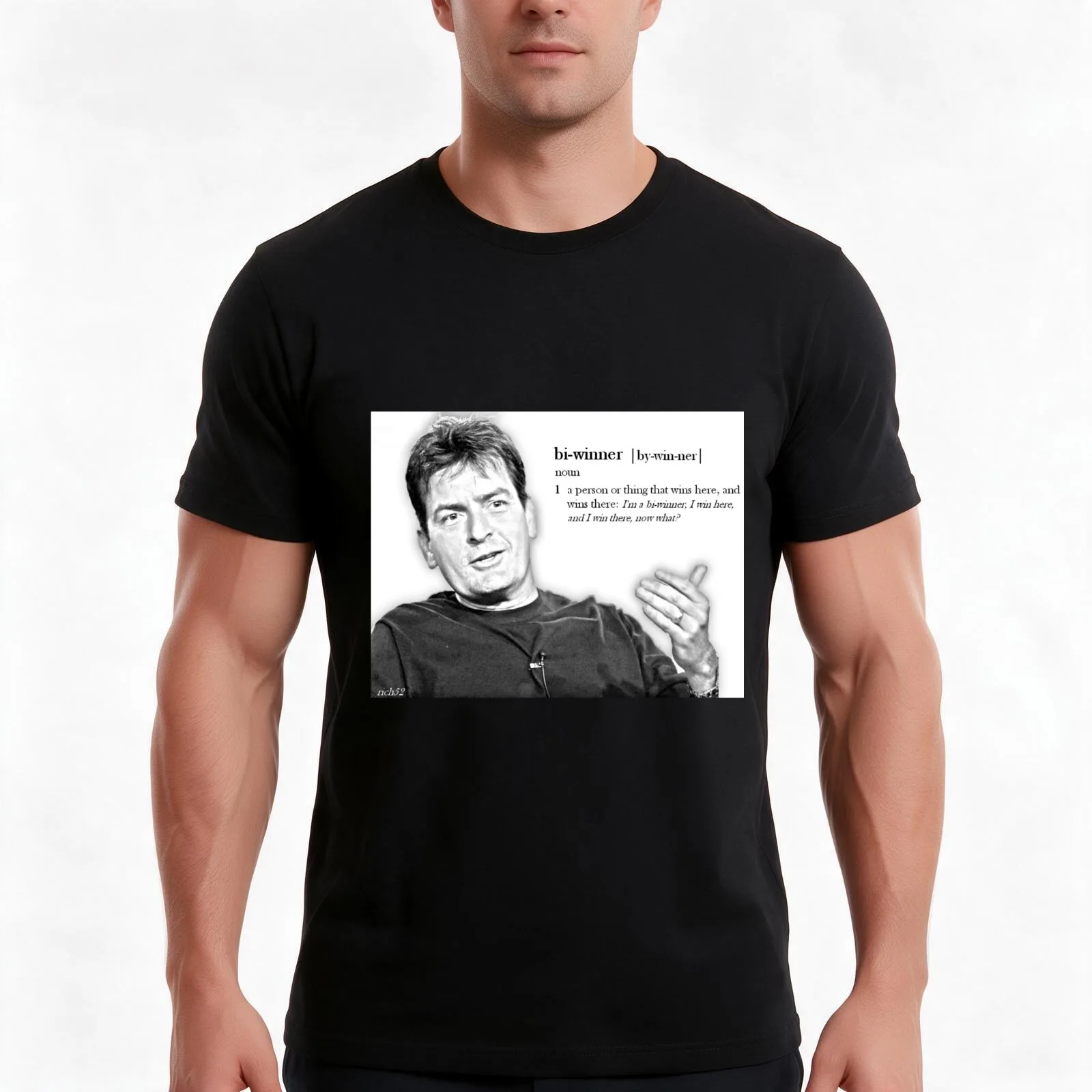 Charlie Sheen - Bi-winner T-Shirt Summer Casual Cotton Tee Oversized Streetwear Tops Vintage Graphic Print Unisex Men Women