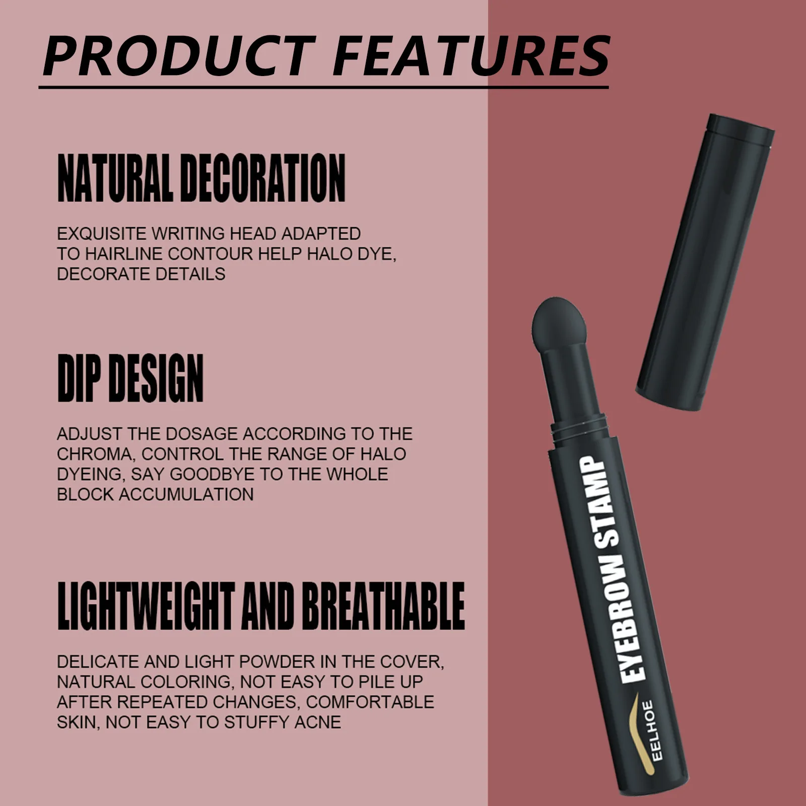 แสตมป์คิ้วกันน้ําสีคิ้วรูปร่างคิ้ว Hair Line แปรงแต่งหน้า Professional Eyebrow Stamp Stencil Kit