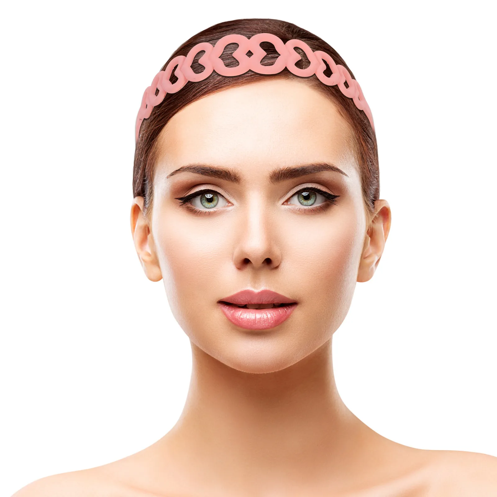 12Pcs Sweet Heart Design Wide Headbands Plastic Decorative Hair Hoops Women Party Festival Performance Daily Makeup