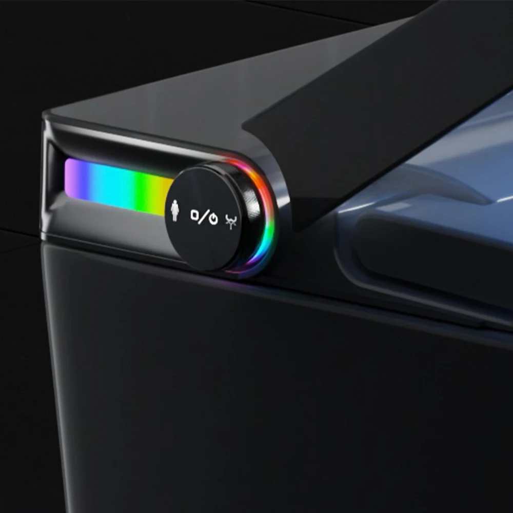 Inodoro de bidé inteligente con tanque de agua incorporado, modos de lavado múltiple, Control remoto, asiento calefactable de bidé inteligente moderno de lujo