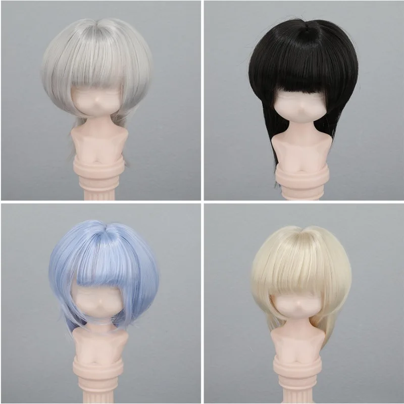 BJD/SD Doll Wig 3/4/6 Points Uncle Boy Wolf Tail Wig Short Straight Hair DIY Doll Wig Cover Hair Accessories Dress Up Toy