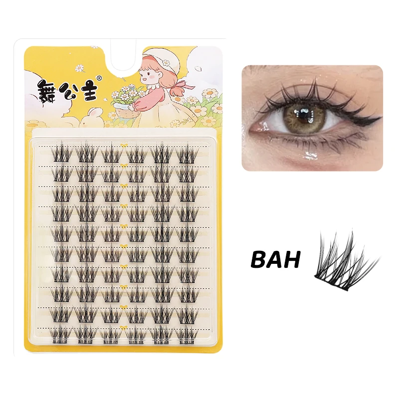 DINGSEN 10 Reihen Natürliche DIY Wimpernbüschel Einzelne Wimpern Anime Falsche Wimpernbüschel Handgefertigte Wimpernverlängerungs-Sets – Detail 13