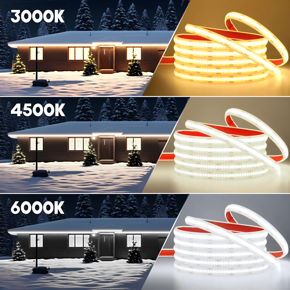 DC5V IP68 Waterproof COB Led Strip Light Wifi Bluetooth Sensor 11key Remeote USB Kit 320 LEDs Flex Tape Silicone Tube Lamp White