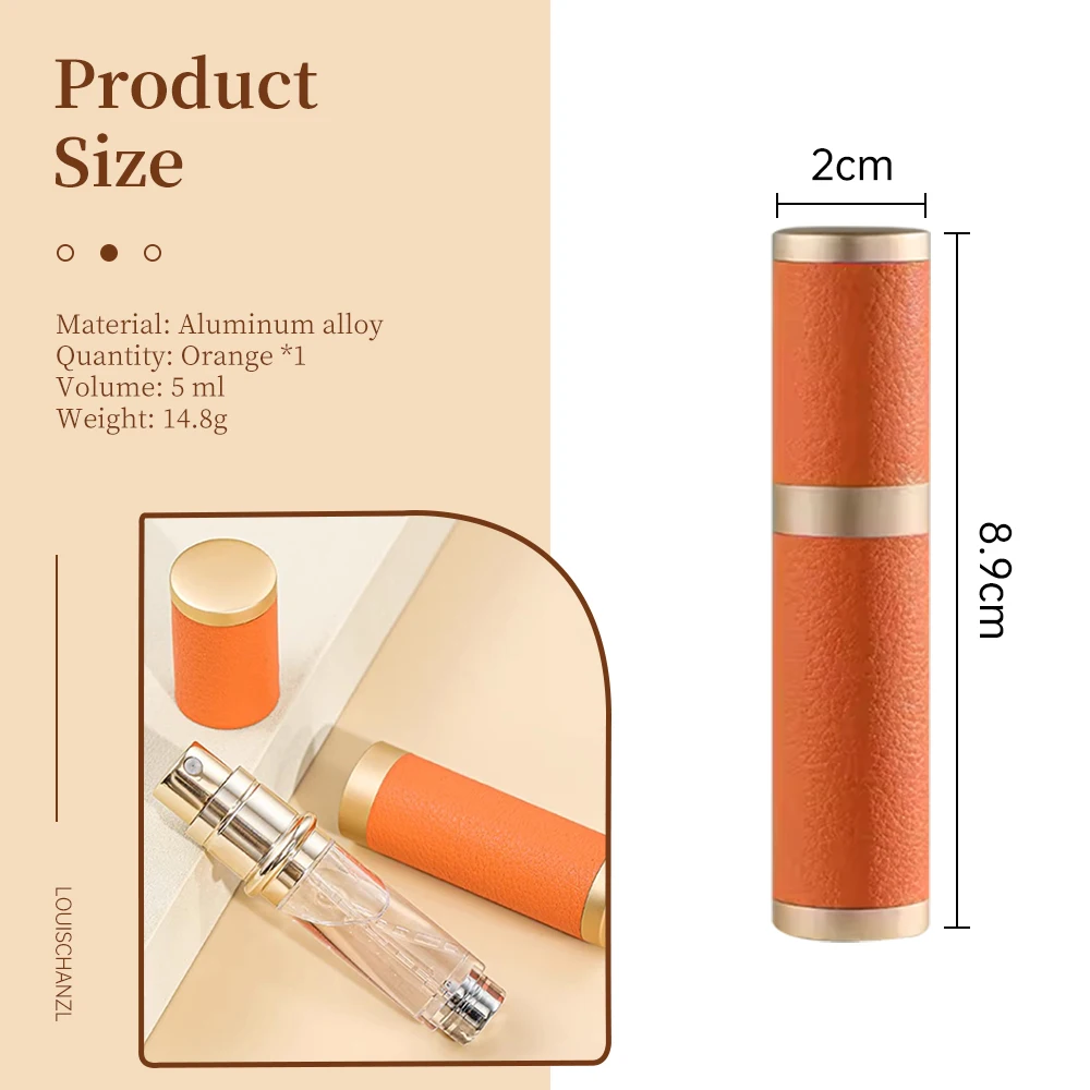 5ml Refillable Perfume Atomizer Travel Bottle, Empty Spray Bottle with Fragrance Container, Mini Mist Bottle