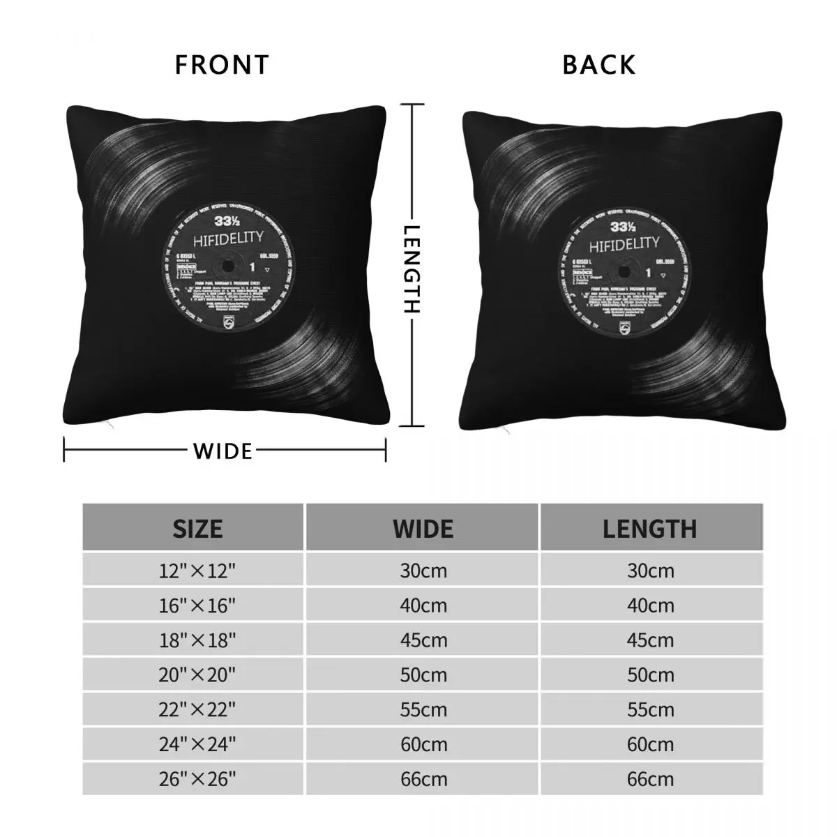 Vinyl Record Hifidelity Pillowcase Polyester Linen Velvet Printed Zip Decor Throw Pillow Case Bed Cushion Cover 45x45