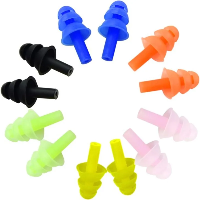 6 Pares de Tapones de Silicona Coloridos para los Oídos - Suaves y Cómodos, Impermeables y con Cancelación de Ruido para Dormir y Nadar