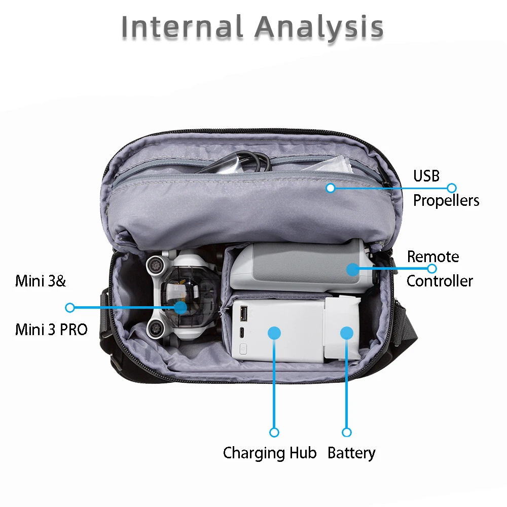 For DJI Mini 3 Pro  bags  For DJI Mini 2 SE/mini 4 Pro Universal Black Shoulder Travel Bag DJI Mini 2 case