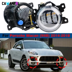 2 Pieces 30W Canbus Car Angel Eye LED Lens Fog Light DRL Daylight 6000LM 12V For Porsche Macan (95B) 2014 2015 2016 2017 2018