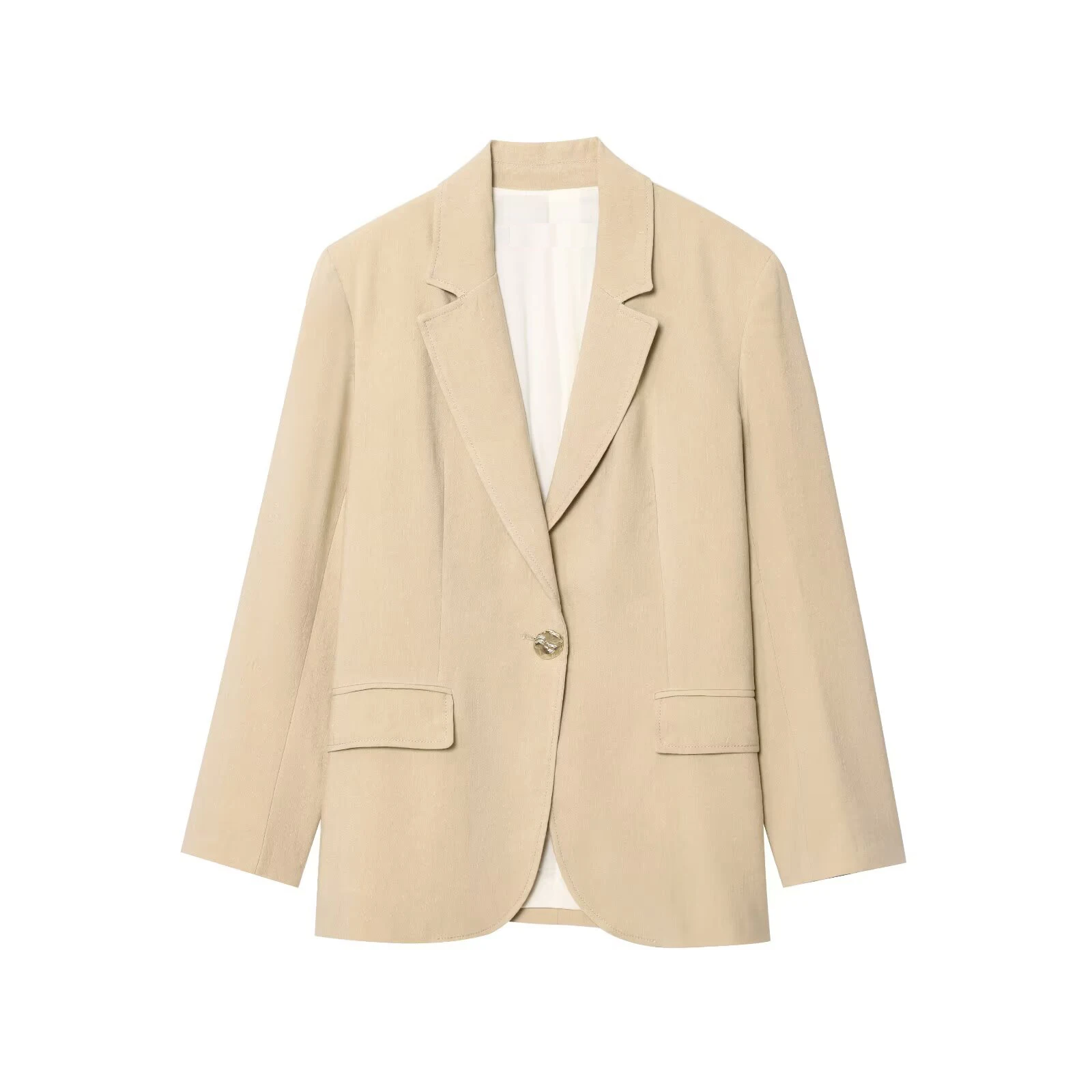 

Khaki Elegant Blazer Women Fashion Casual Loose Long Sleeve Turndown Collar Jacket Coat 2025 New Autumn Chic Office Lady Suits
