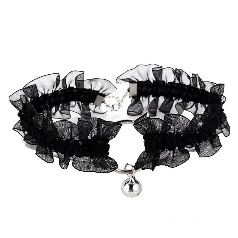 Lolita collar women's bell cat lace neckband choker neck collarbone chain necklace anime accessories - view 4