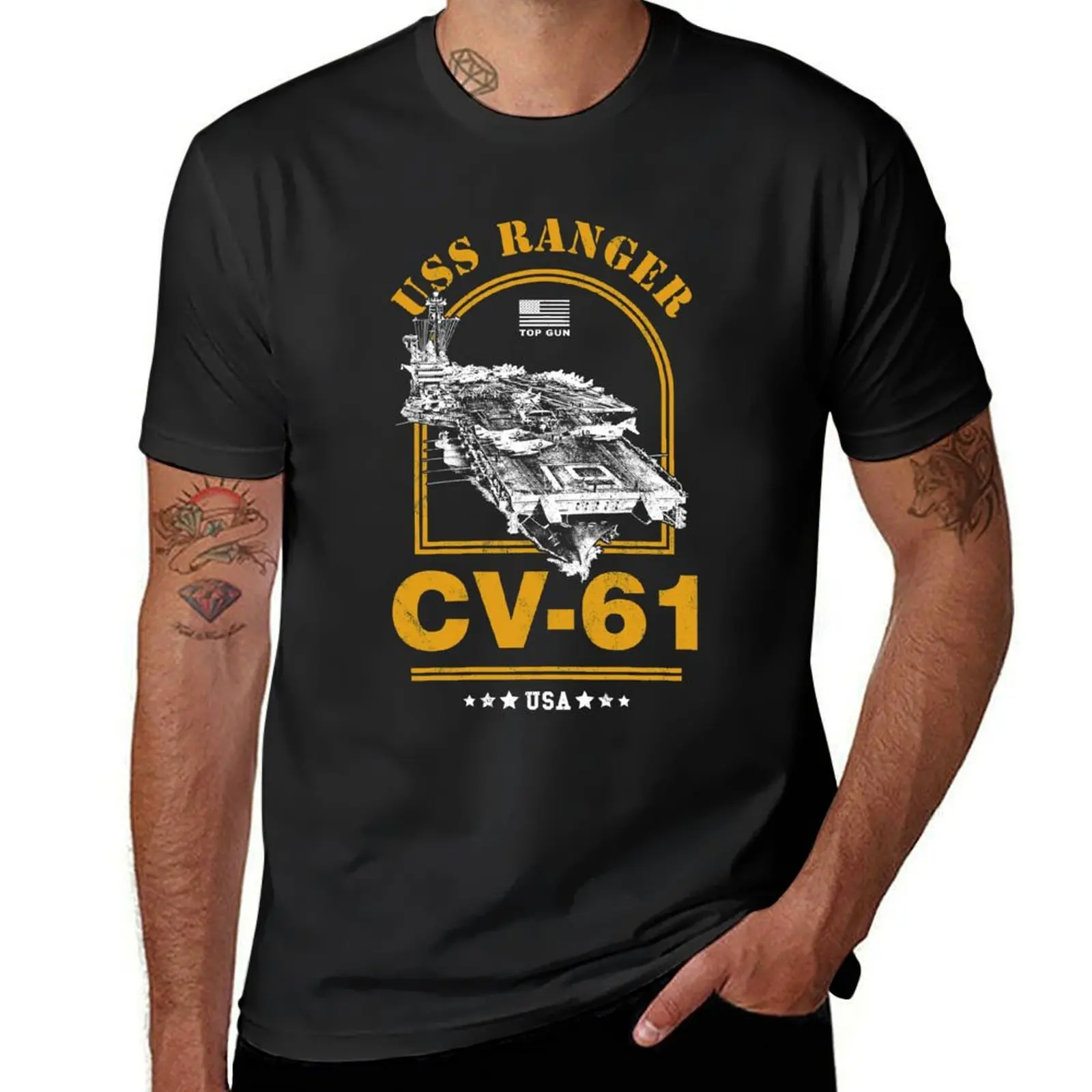 

CV-61 USS Ranger T-Shirt plus sizes tshirts personalised cotton graphic tees mens fashion