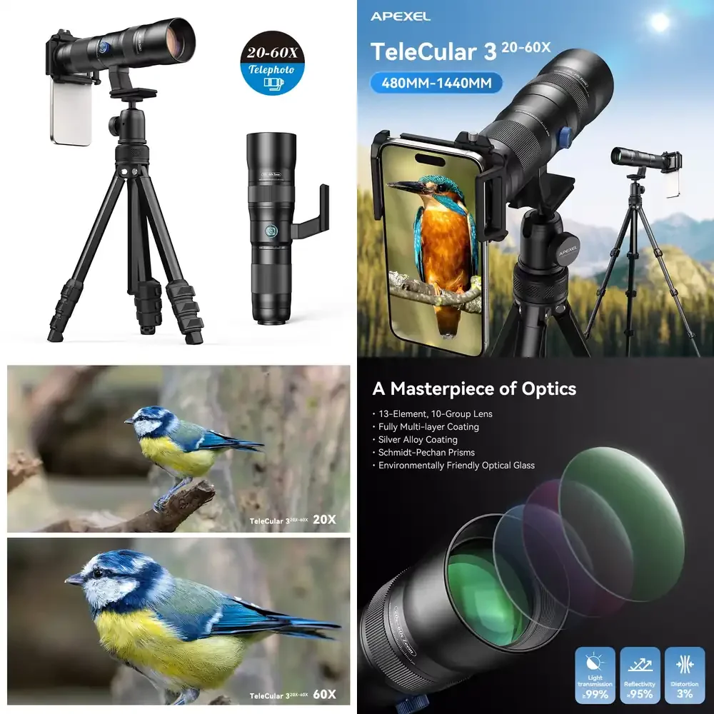 

APL T20 60X Super Zoom Lens with Tripod and Clip