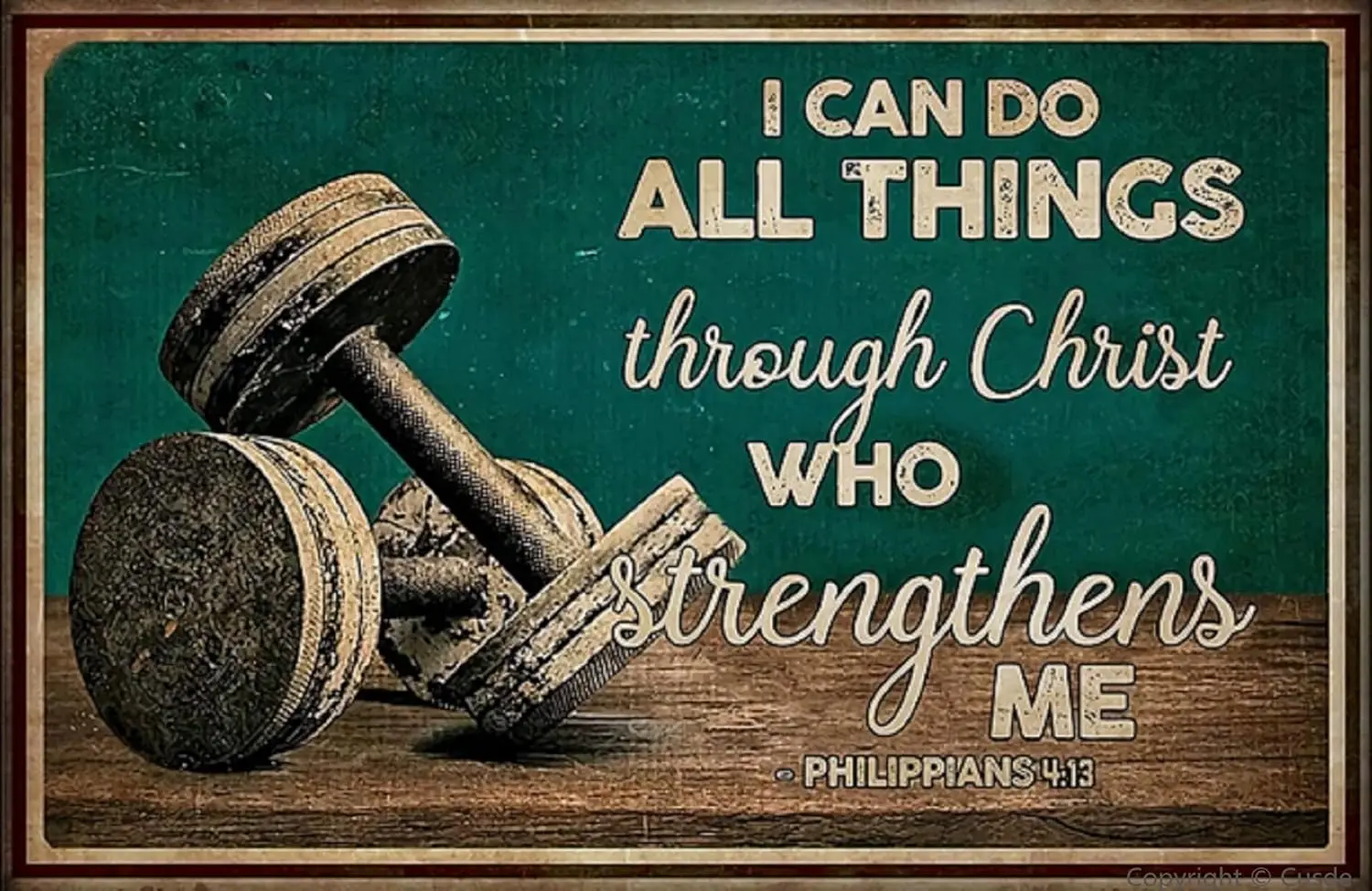 Cusde Gym Motivational Sign I Can Do All Things Through Christ For Gym Workout Sign Fitness Sign Workout Room Decor Inspira sign