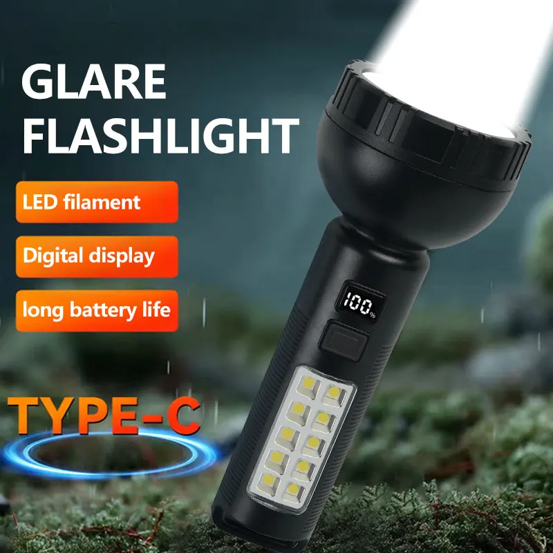 

Уличный ручной прожектор, портативный фонарик, мощный двухлучевой подвесной светильник, мигающий светодиодный светильник дальнего действия, конструкция s